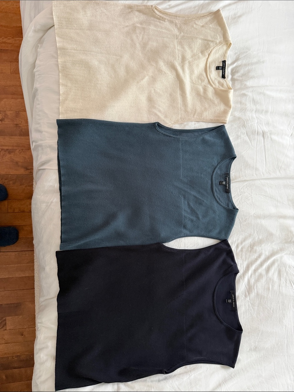 Women’s Crew Neck Knit Top 3-Pack — Cream, Slate Blue, Navy